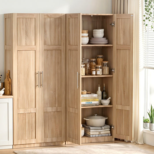 2x Buffet Sideboard Cabinet Pantry Hutch Kitchen Storage Organiser Pine