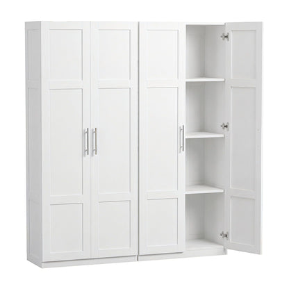 2x Buffet Sideboard Cabinet Pantry Hutch Kitchen Storage Organiser White