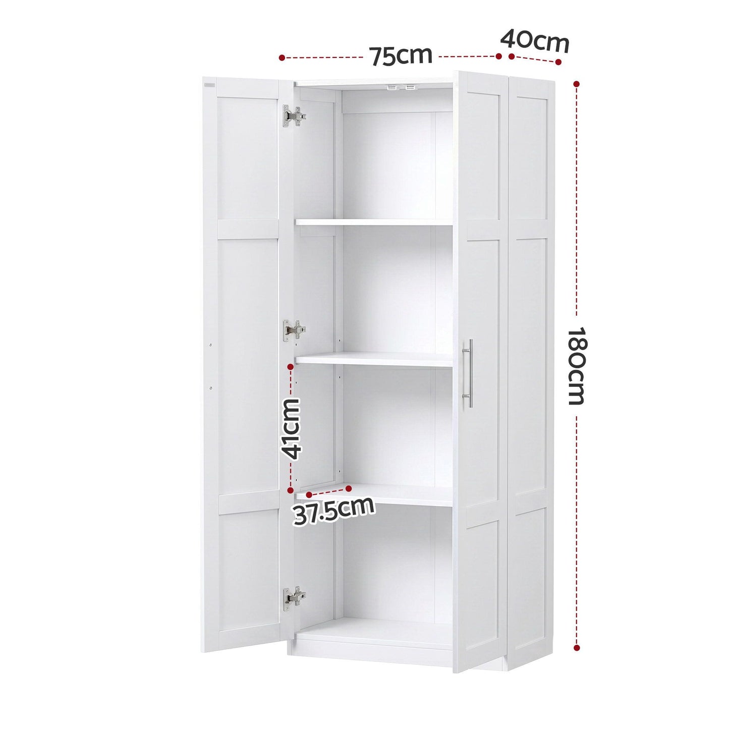 2x Buffet Sideboard Cabinet Pantry Hutch Kitchen Storage Organiser White