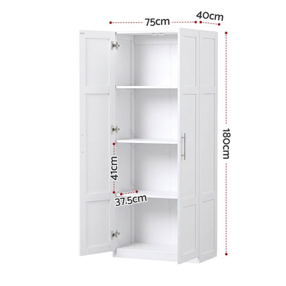2x Buffet Sideboard Cabinet Pantry Hutch Kitchen Storage Organiser White
