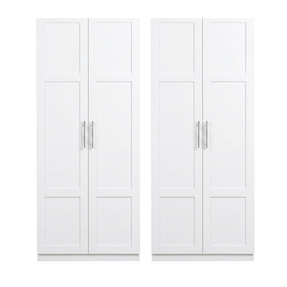 2x Buffet Sideboard Cabinet Pantry Hutch Kitchen Storage Organiser White
