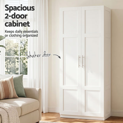 2x Buffet Sideboard Cabinet Pantry Hutch Kitchen Storage Organiser White