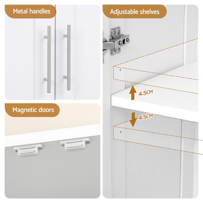 2x Buffet Sideboard Cabinet Pantry Hutch Kitchen Storage Organiser White