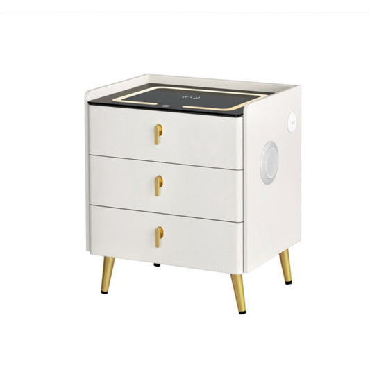 Artiss Bedside Table Wireless Charging - ALMA White - Furniture > Bedroom > Bedside Tables