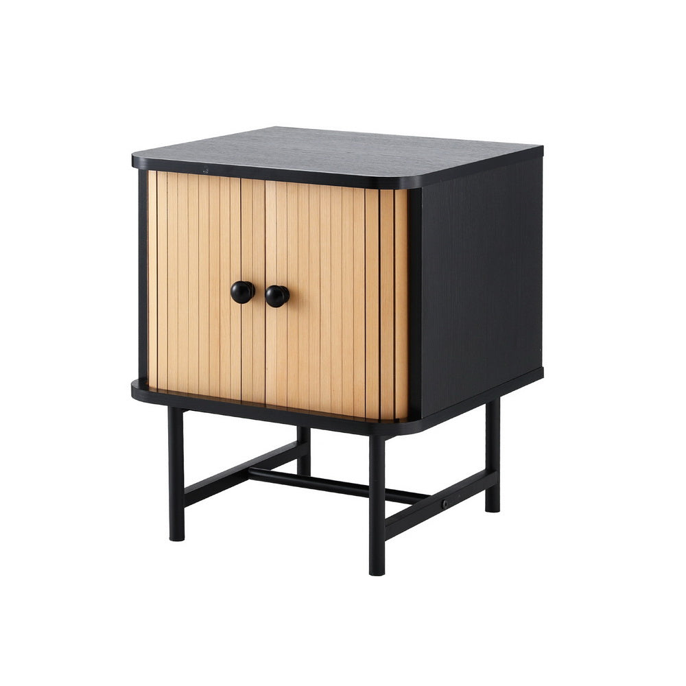 Artiss Bedside Table with Sliding Doors BORIS - Furniture > Bedroom > Bedside Tables