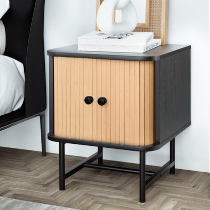 Artiss Bedside Table with Sliding Doors BORIS - Furniture > Bedroom > Bedside Tables