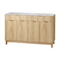 Buffet Sideboard Cabinet Kitchen Storage Cupboard Marble 2 Drawers Pine