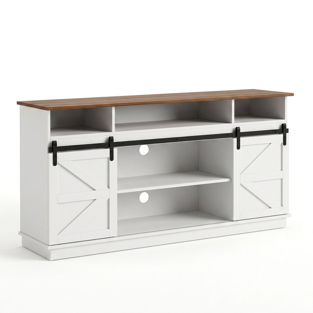 Buffet Sideboard Cabinet 150cm 3-Tier Kitchen Storage Sliding Doors White