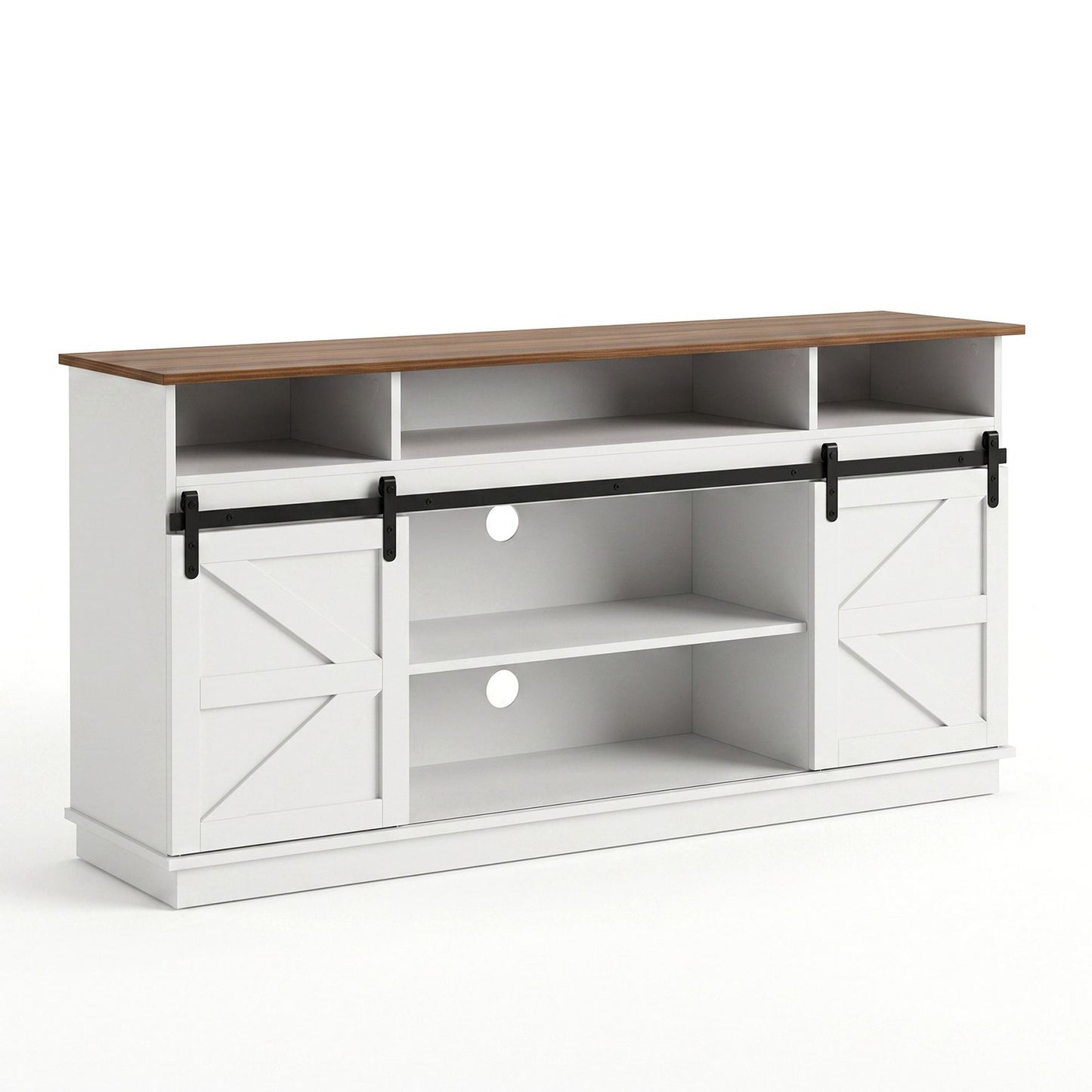 Buffet Sideboard Cabinet 150cm 3-Tier Kitchen Storage Sliding Doors White