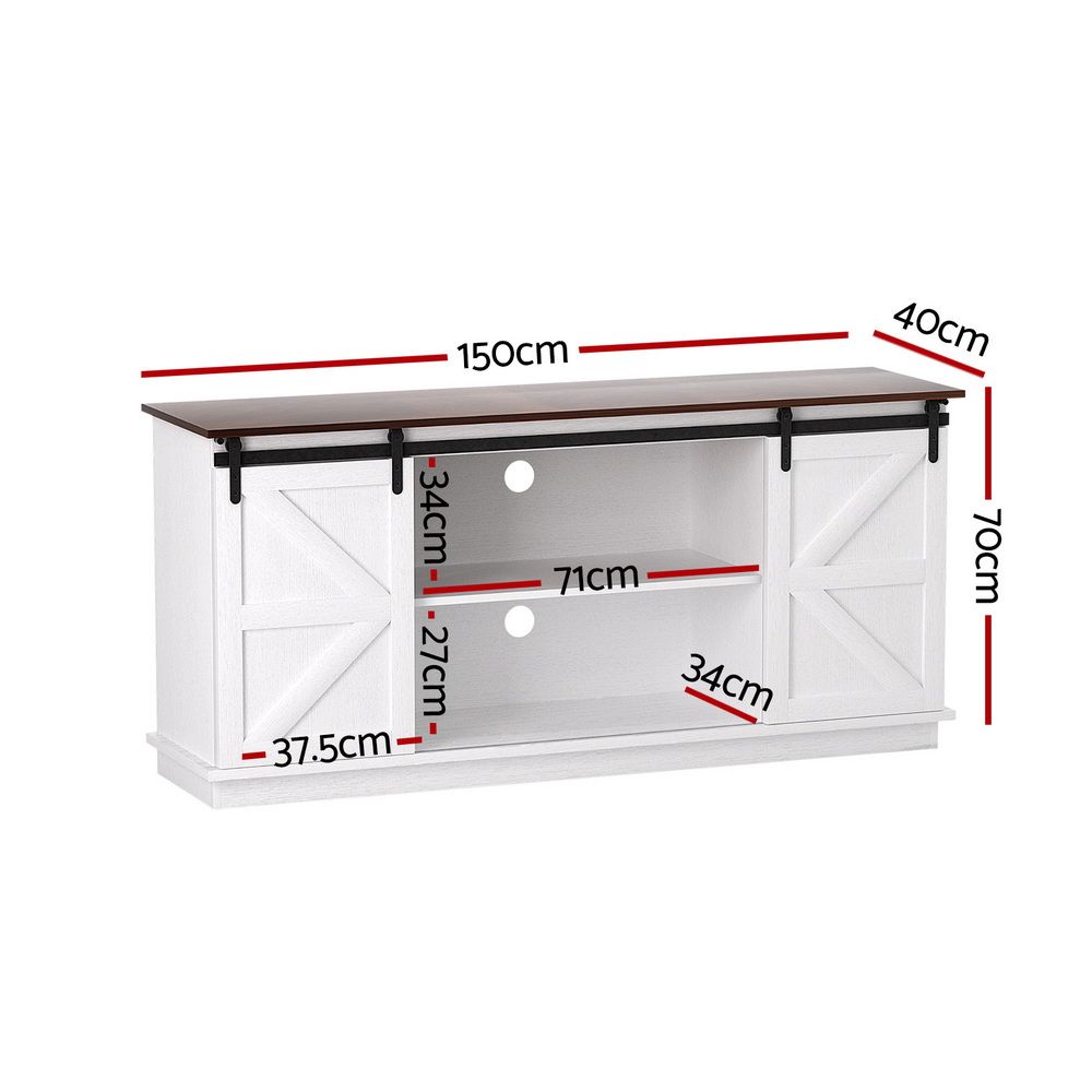 Buffet Sideboard Storage Cabinet Kitchen Cupboard Sliding Doors White