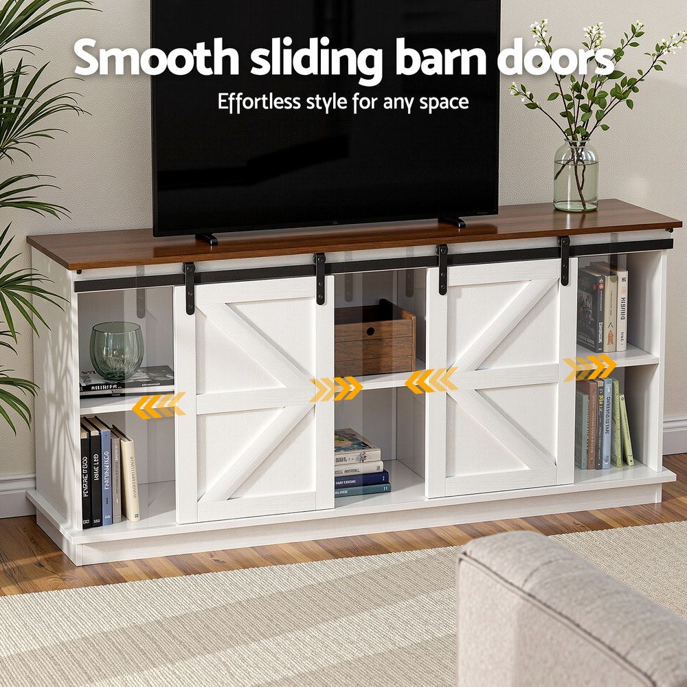 Buffet Sideboard Storage Cabinet Kitchen Cupboard Sliding Doors White