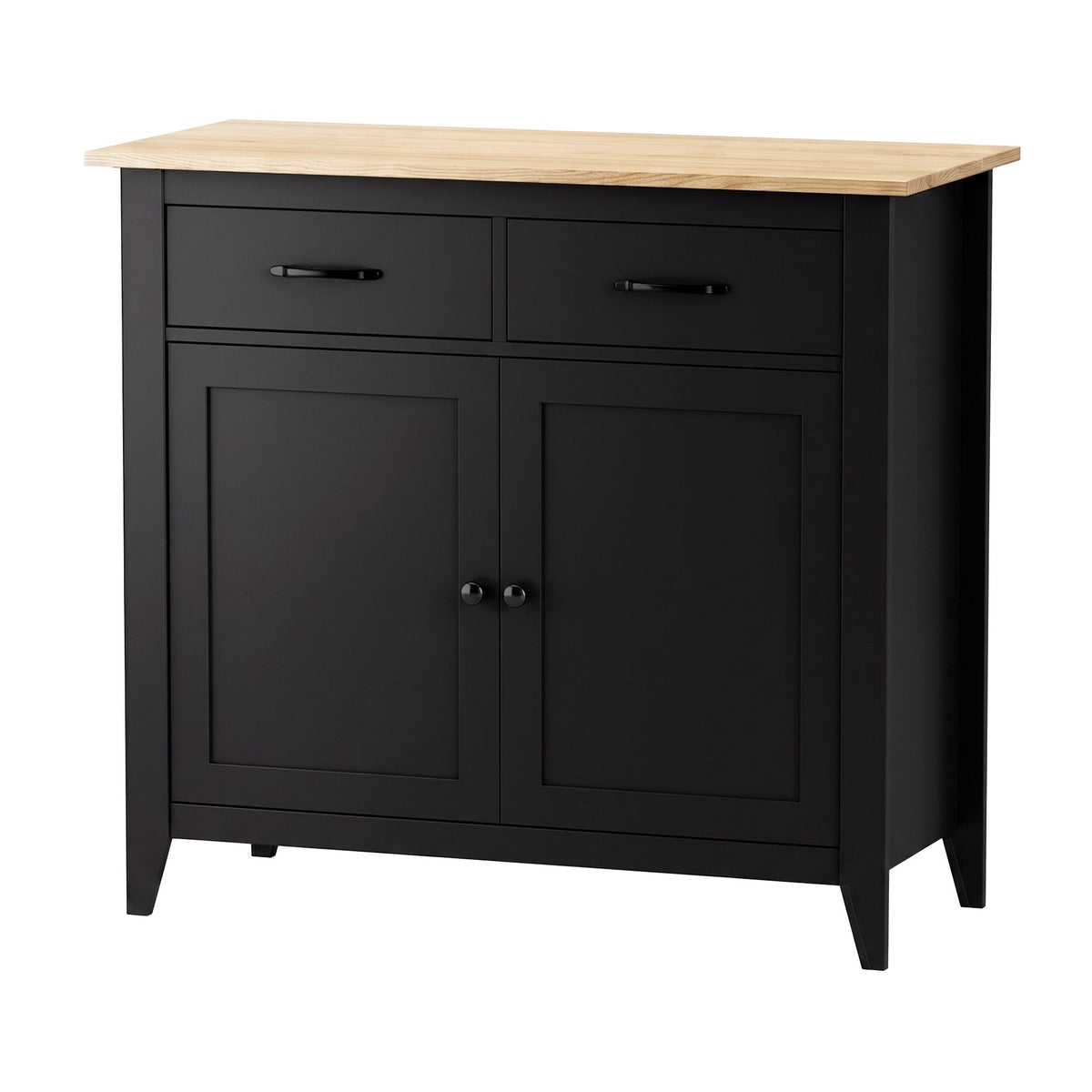Buffet Sideboard Cabinet Kitchen Storage Cupboard Pantry 2 Drawers Black