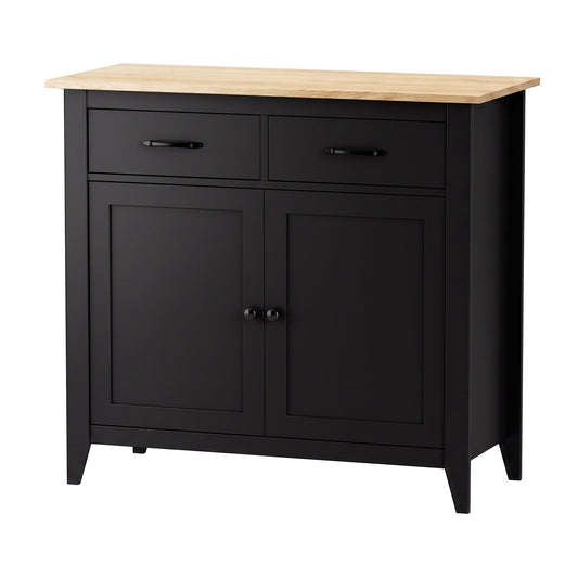 Buffet Sideboard Cabinet Kitchen Storage Cupboard Pantry 2 Drawers Black