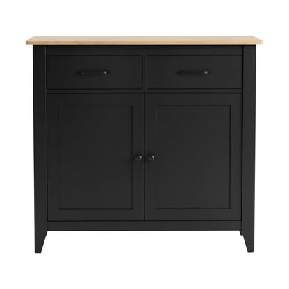 Buffet Sideboard Cabinet Kitchen Storage Cupboard Pantry 2 Drawers Black