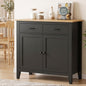 Black buffet sideboard cabinet kitchen storage cupboard pantry 2 drawers bla 90cm x 40cm x 82cm - home storage cabinet Australia