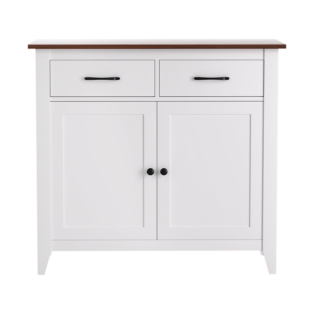Buffet Sideboard Storage Cabinet Kitchen Cupboard Hallway 2 Drawers White