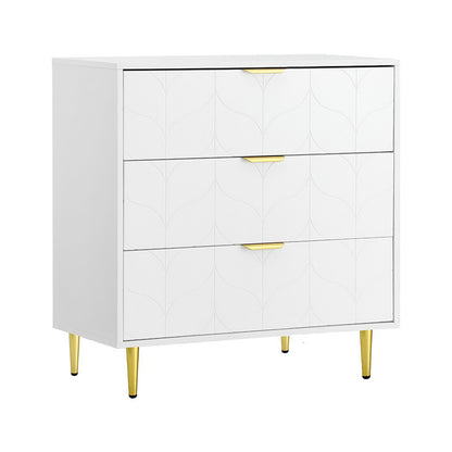 Artiss 3 Chest of Drawers Lowboy Cabinet White - Furniture > Bedroom > Dressers