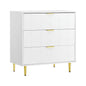Artiss 3 Chest of Drawers Lowboy Cabinet White - Furniture > Bedroom > Dressers