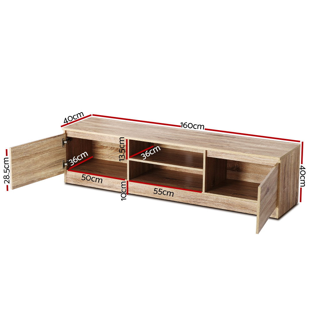 Artiss TV Cabinet Entertainment Unit 160cm Pine Charles - Furniture > Living Room > TV Units