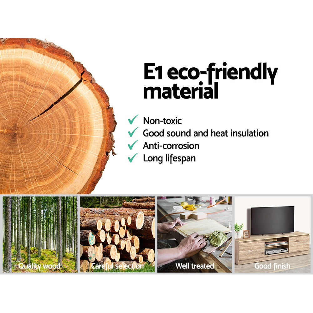 Artiss TV Cabinet Entertainment Unit 160cm Pine Charles - Furniture > Living Room > TV Units