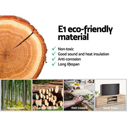 Artiss TV Cabinet Entertainment Unit 160cm Pine Charles - Furniture > Living Room > TV Units