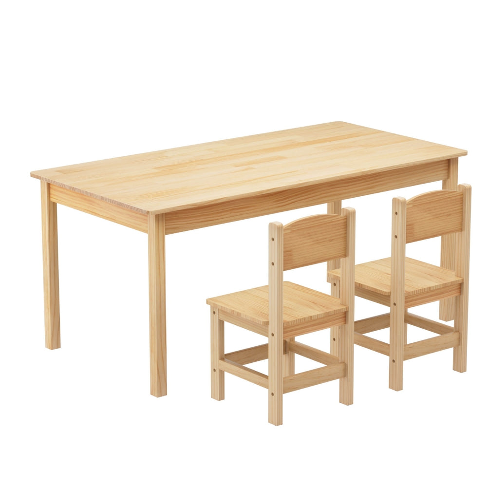 1 Keezi Kids Table and 2 Chairs Set Pinewood - Baby & Kids > Kid’s Furniture > Kid’s Tables Chairs & Seats