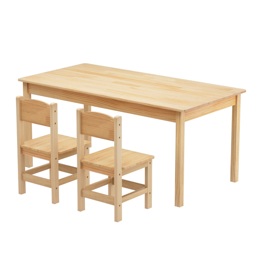 1 Keezi Kids Table and 2 Chairs Set Pinewood - Baby & Kids > Kid’s Furniture > Kid’s Tables Chairs & Seats
