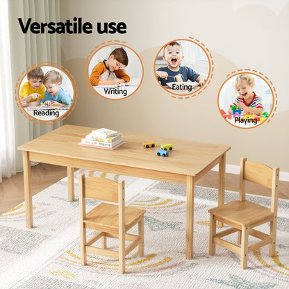 1 Keezi Kids Table and 2 Chairs Set Pinewood - Baby & Kids > Kid’s Furniture > Kid’s Tables Chairs & Seats