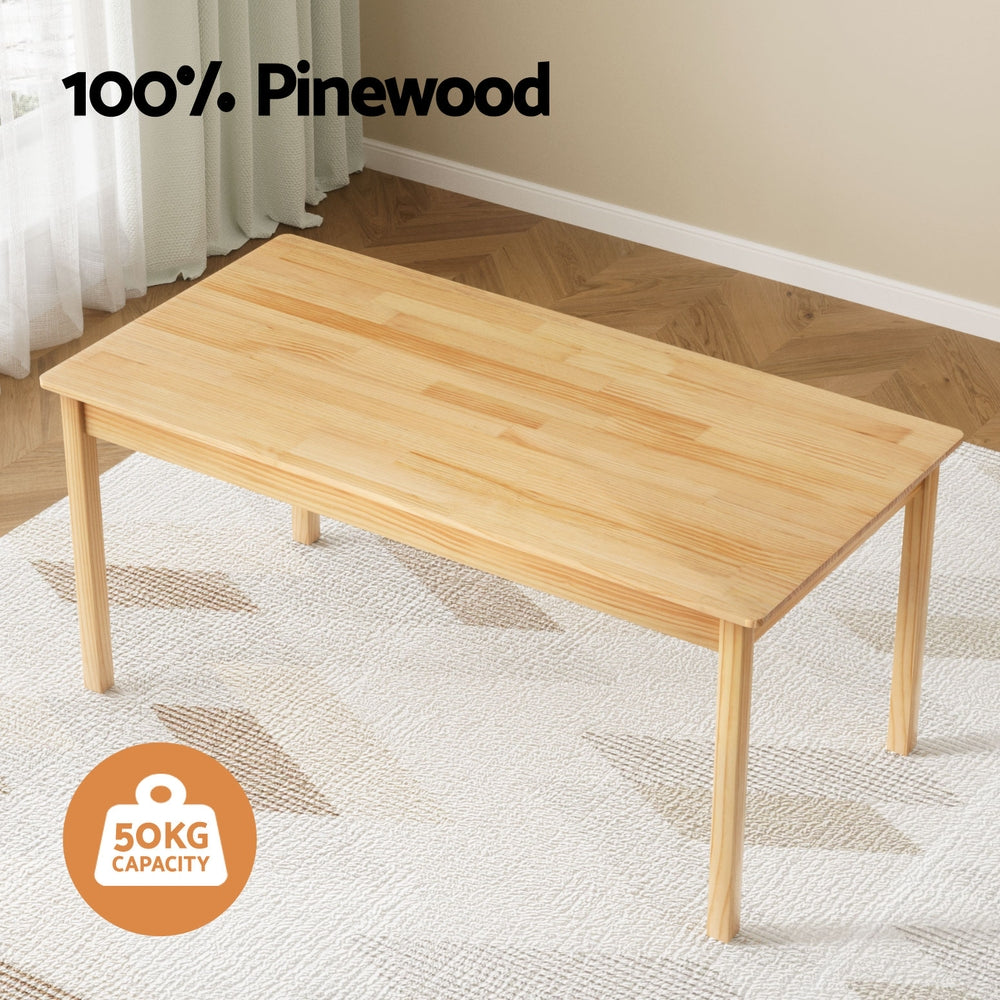 1 Keezi Kids Table and 2 Chairs Set Pinewood - Baby & Kids > Kid’s Furniture > Kid’s Tables Chairs & Seats