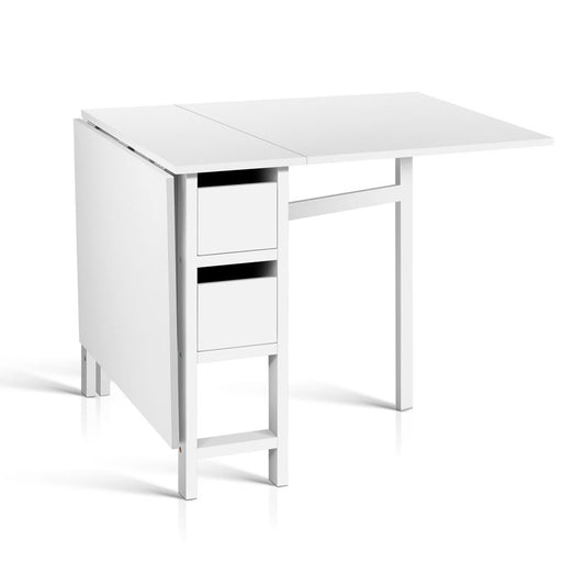 Artiss Dining Table Rectangular Extendable White - Furniture > Dining > Dining Tables