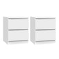 Artiss 2x Bedside Table 2 Drawers PEPE White Furniture > Bedroom > Bedside Tables