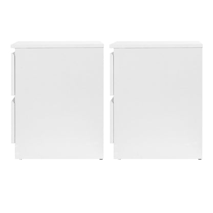 Artiss 2x Bedside Table 2 Drawers PEPE White Furniture > Bedroom > Bedside Tables