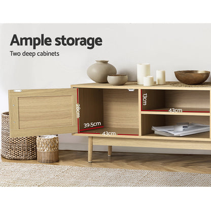 Artiss TV Cabinet Entertainment Unit 180cm Rattan Cole - Furniture > Living Room > TV Units