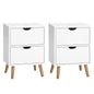 Artiss 2X Bedside Table 2 Drawers BODEN White Furniture > Bedroom > Bedside Tables