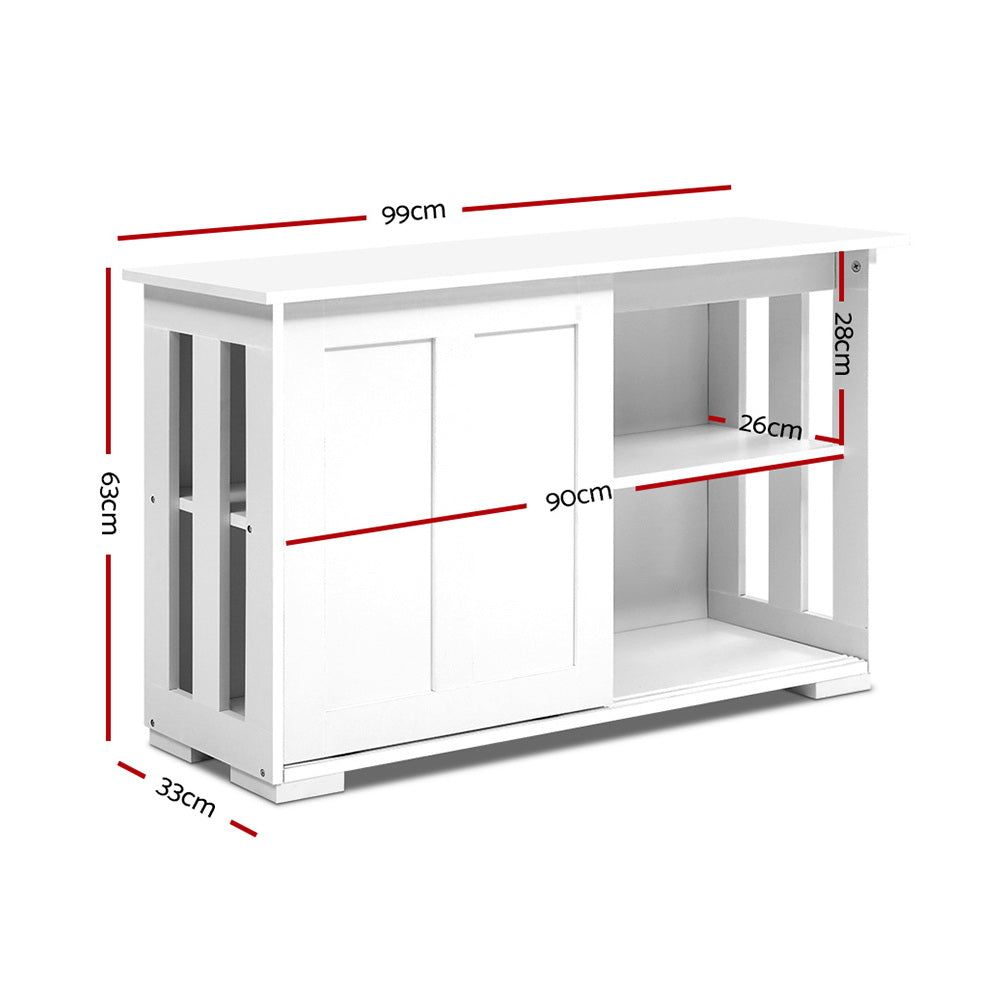 Buffet Sideboard Sliding Doors - SERA White
