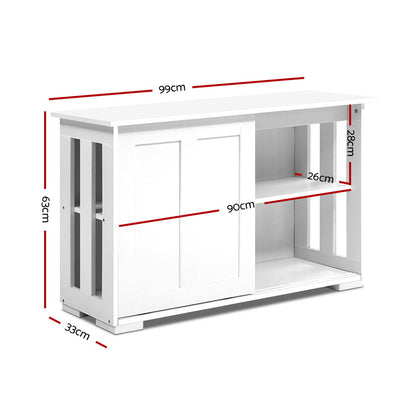 Buffet Sideboard Sliding Doors - SERA White