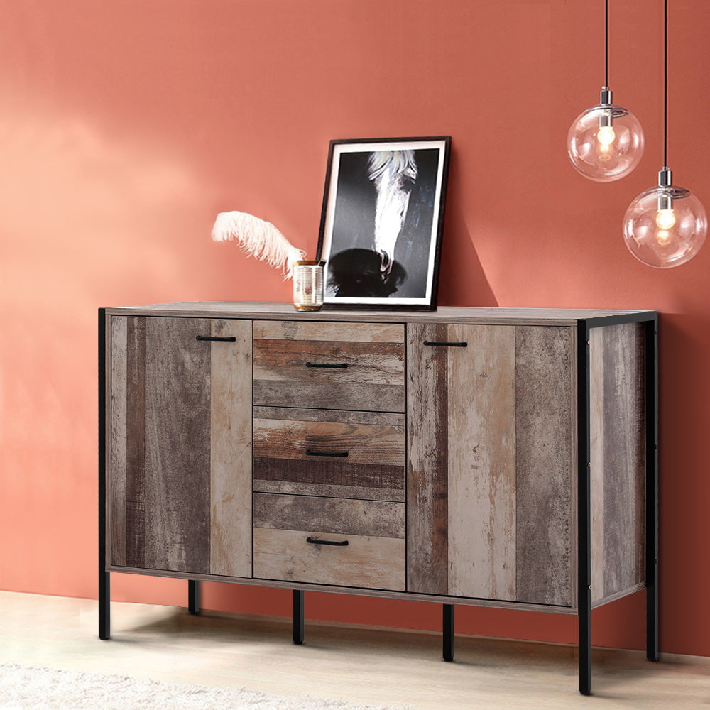 Dark Grey buffet sideboard 123cm x 39cm x 79cm - home storage cabinet Australia