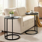 Artiss C Shaped End Table Set of 2 Coffee Table Side Table Round Black