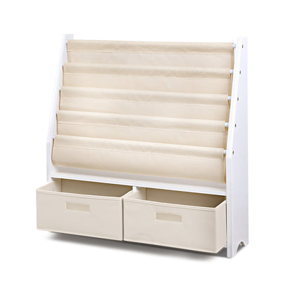 Keezi 4 Tiers Kids Bookshelf Magazine Rack Children Bookcase Organiser Drawer - Baby & Kids > Kid’s Furniture