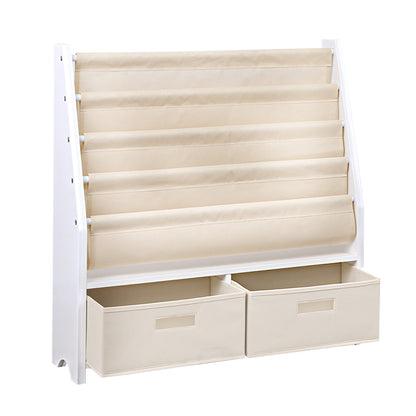 Keezi 4 Tiers Kids Bookshelf Magazine Rack Children Bookcase Organiser Drawer - Baby & Kids > Kid’s Furniture