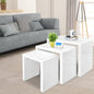 Artiss Nesting Coffee Table Set of 3 Glossy White - Furniture > Living Room > Coffee Tables