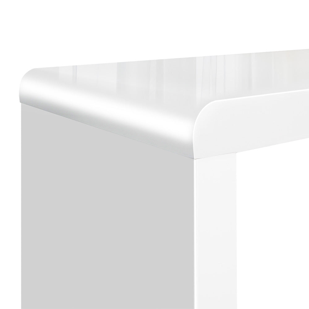 Artiss Nesting Coffee Table Set of 3 Glossy White - Furniture > Living Room > Coffee Tables