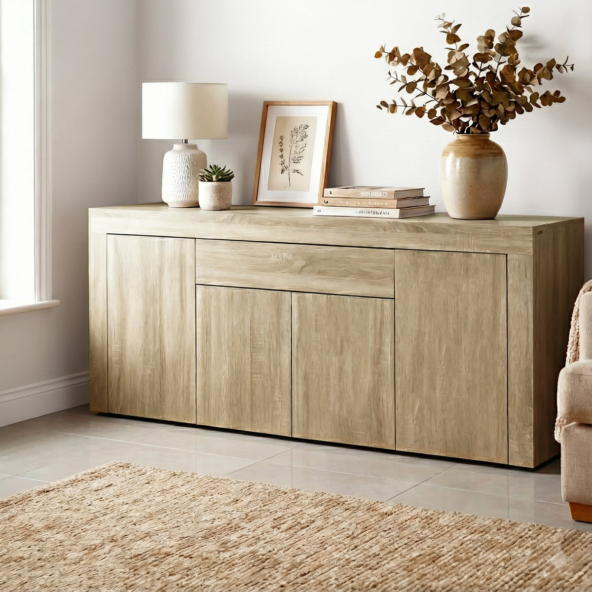 Oak buffet sideboard oak 180cm x 35.5cm x 72.5cm - home storage cabinet Australia
