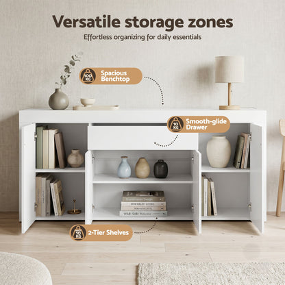 Buffet Sideboard Cabinet 180cm Cupboard Pantry Storage Drawer White DANA