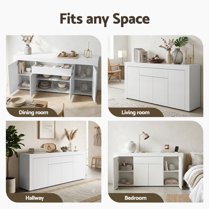 Buffet Sideboard Cabinet 180cm Cupboard Pantry Storage Drawer White DANA
