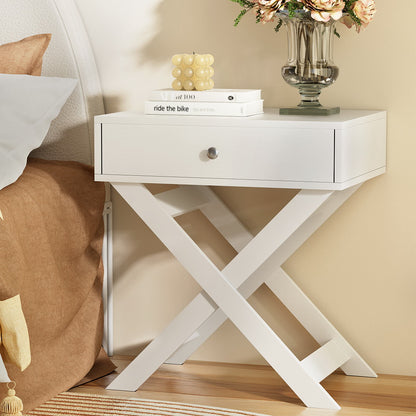 Artiss Bedside Table Drawers Side Table Storage Cabinet Nightstand White QARA - Furniture > Bedroom > Bedside Tables