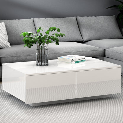 Artiss Coffee Table 4 Drawers White Trevi - Furniture > Living Room > Coffee Tables