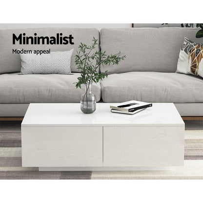 Artiss Coffee Table 4 Drawers White Trevi - Furniture > Living Room > Coffee Tables