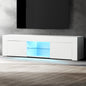 Artiss Entertainment Unit TV Cabinet LED 130cm White Angus Furniture > Living Room > TV Units
