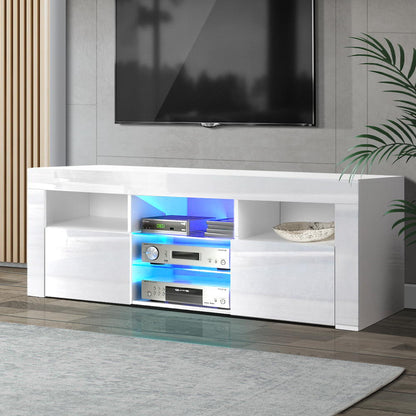 Artiss Entertainment Unit TV Cabinet LED 145cm White Angus - Furniture > Living Room > TV Units